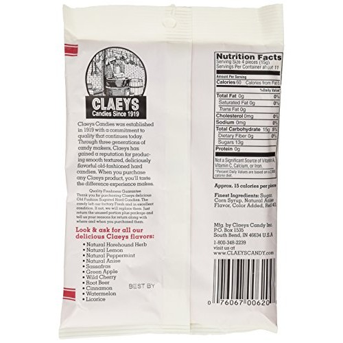 Root Beer Hard Candy6Oz By Claeys Candies Mfrpartno 686, 6.0 Oz