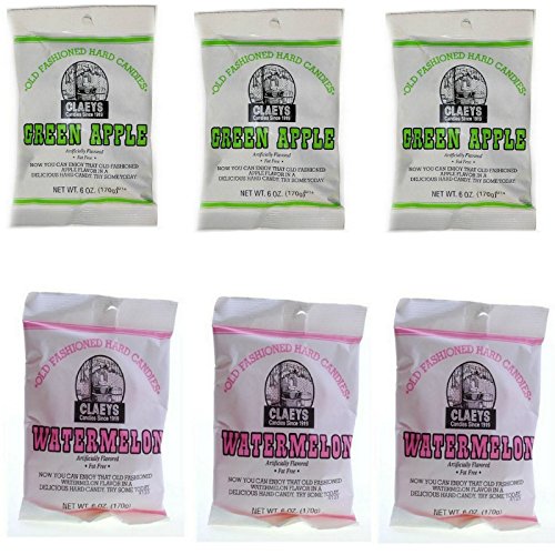 Claeys Old Fashioned Hard Candy - Variety 6 Pack - Green Apple A