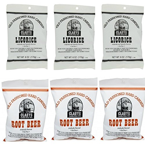 Claeys Old Fashioned Hard Candy - Variety 6 Pack - Licorice And