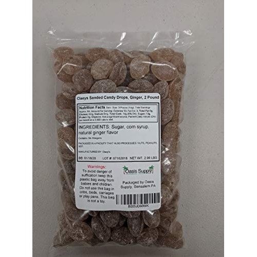 Claeys Sanded Candy Drops, Ginger, 2 Pound