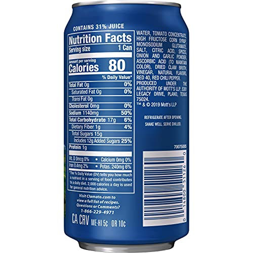 Motts Clamato Juice, 11.5-Ounce Cans Pack Of 24
