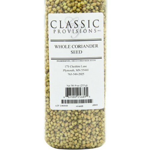 Classic Provisions Spices Coriander Seeds, Whole, 9 Ounce