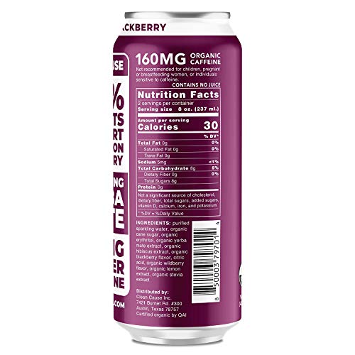 Blackberry Sparkling Yerba Mate - Organic, Low Calorie &Amp; Low Sug