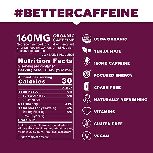 Blackberry Sparkling Yerba Mate - Organic, Low Calorie &Amp; Low Sug