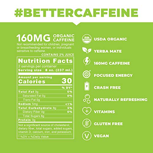 Lemon Lime Sparkling Yerba Mate - Organic, Low Calorie &Amp; Low Sug