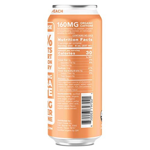 Peach Sparkling Yerba Mate - Organic, Low Calorie &Amp; Low Sugar 1