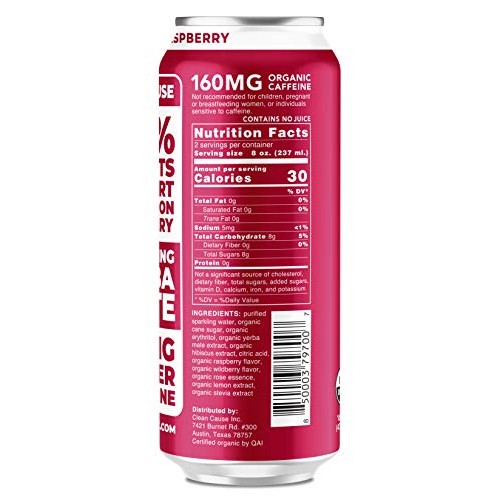 Raspberry Sparkling Yerba Mate - Organic, Low Calorie &Amp; Low Suga