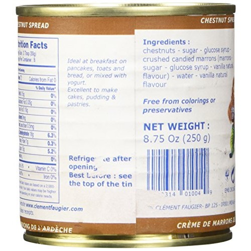 Clement Faugier Gourmet Chestnut Spread With Vanilla From France