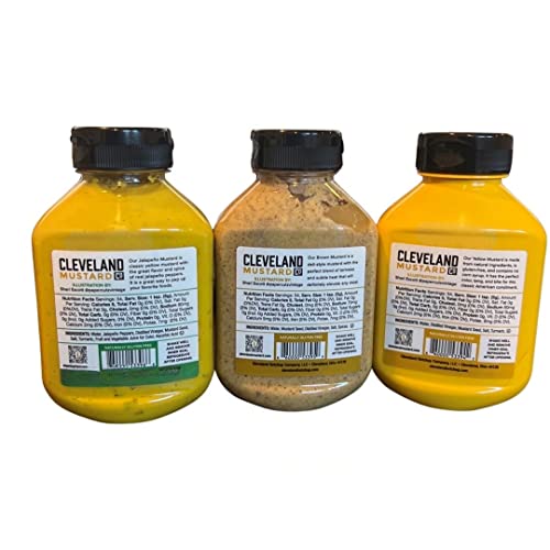 Cleveland Mustard Variety Pack - 1 Bottle Each - Yellow, Brown, ...