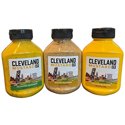 Cleveland Mustard Variety Pack - 1 Bottle Each - Yellow, Brown, ...