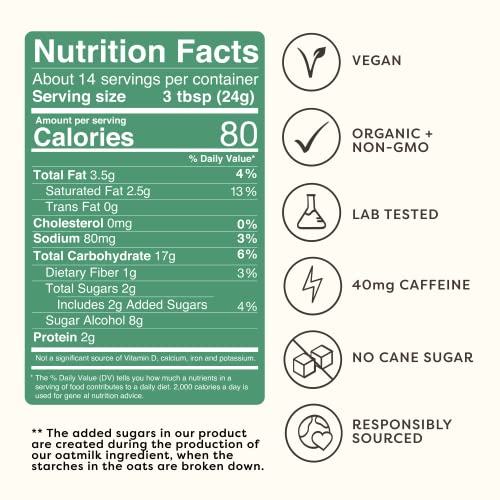 Clevr Blends Ceremonial Matcha Powder, Oat Milk Instant Latte Mi...