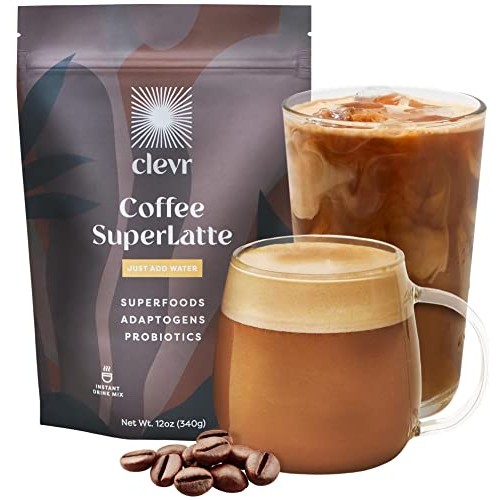 Clevr Blends Instant Coffee Latte Mix, Oat Milk Latte, 100% Arab...
