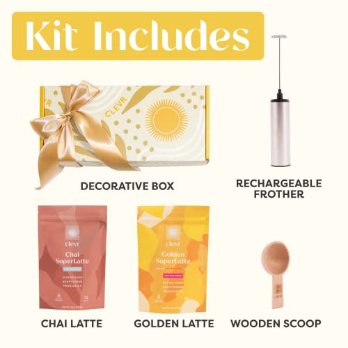 Clevr Blends Starter Kit 2-pack Chai Tea & Golden Turmeric Pow...