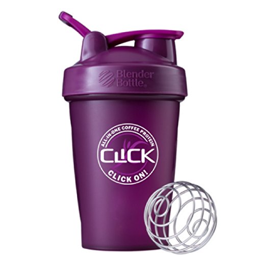 Click Coffee Protein Drink Shaker Cup With Wire Wisk Ball, 20 Ounce