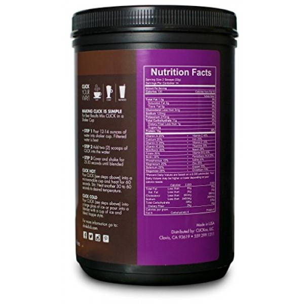 CLICK All-in-One Protein & Coffee Meal Replacement Drink Mix, Mo...