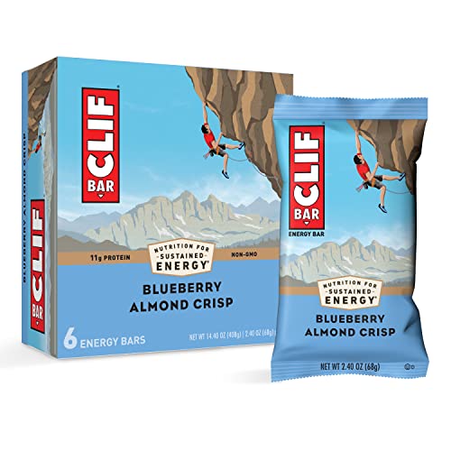 Clif Bar Energy Bars Crisp 2.4 Oz Protein Bars Blueberry, 6 C