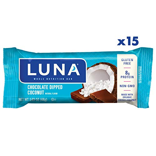 Luna Bar - Gluten Free Bar - Chocolate Dipped Coconut Flavor -