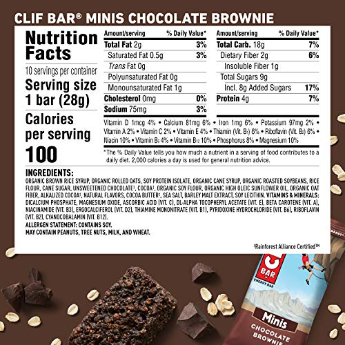 Clif Bars - Chocolate Brownie - 10 Full Size And 10 Mini Energy
