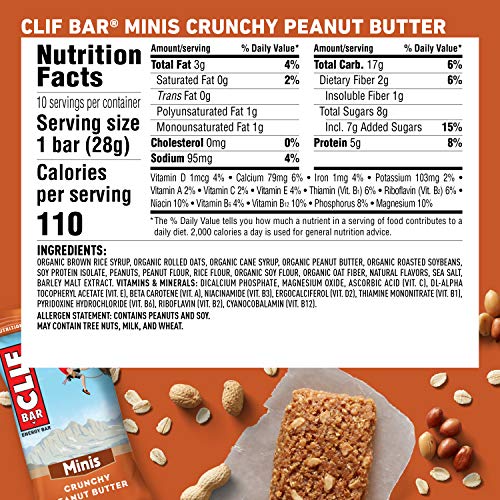 Clif Bars - Crunchy Peanut Butter Pack - 10 Full Size And 10 Min