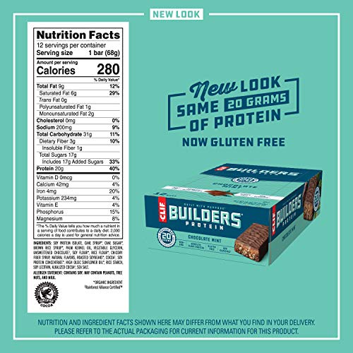 Clif Builders - Protein Bars - Chocolate Mint - 20G Protein 2.4