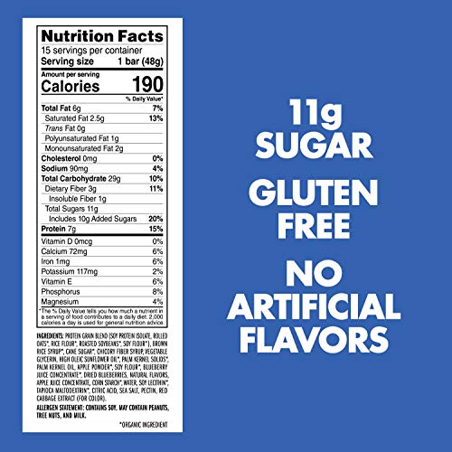 Luna Bar - Gluten Free Bars - Blueberry Bliss Flavor - 1.69 Oun