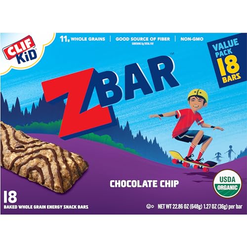 CLIF Kid Zbar - Chocolate Chip - Soft Baked Whole Grain Snack Ba...