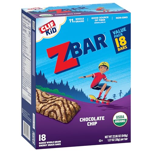 CLIF Kid Zbar - Chocolate Chip - Soft Baked Whole Grain Snack Ba...