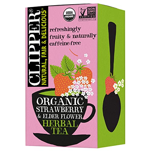 Clipper Tea, Strawberry & Elderflower, Organic Tea with Licorice...