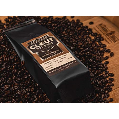 Clout Coffee Bourbon Barrel Aged Coffee, Dark Roast, Ground, One...