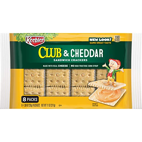 Keebler, Sandwich Crackers, Club And Cheddar, 11Oz Tray 8 Count