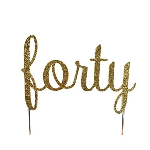 Handmade 40Th Fortieth Birthday Cake Topper Decoration- Forty -