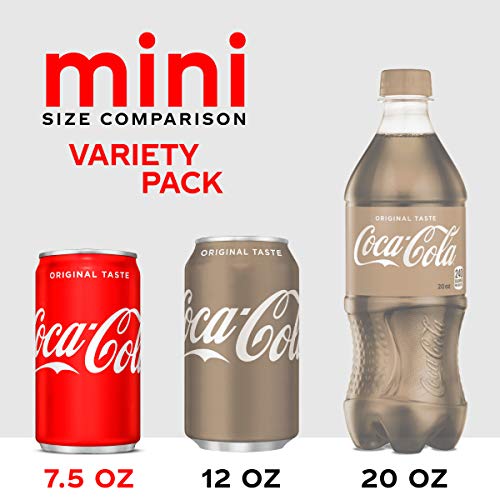 Coca-Cola Mini Can Variety Pack, 7.5 Fl Oz, Pack Of 30 10 Each: