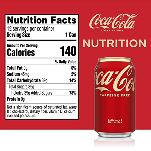 Coca-Cola Caffeine Free Soda Soft Drink, 12 Fl Oz Pack of 12