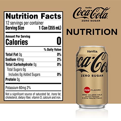 Coca-Cola, Zero Soda, Vanilla, 12 Oz Pack Of 12