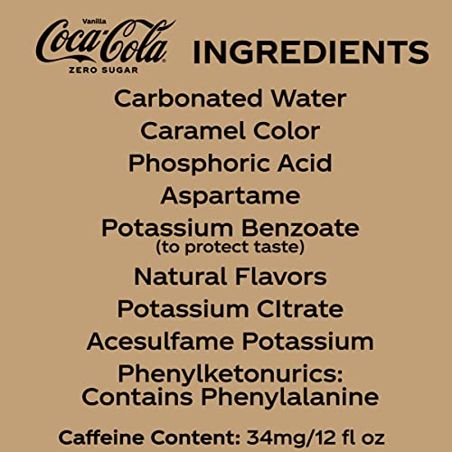 Coca-Cola, Zero Soda, Vanilla, 12 Oz Pack Of 12