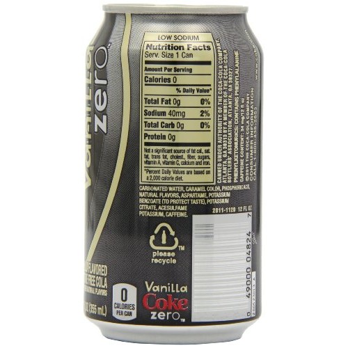 Coca-Cola, Zero Soda, Vanilla, 12 Oz Pack Of 12