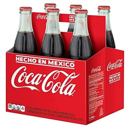 Mexican Coca-Cola, 12-Ounce Glass Bottles Case of 6