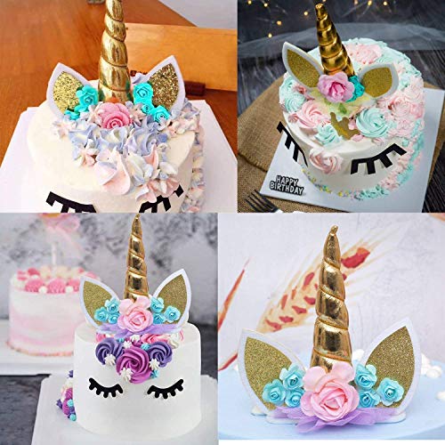 Cocadant Unicorn Cake Topper With Eyelashes And 24 Pieces Double