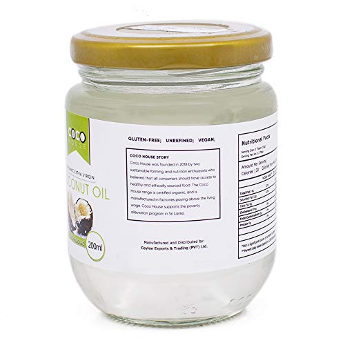 Coco House Organic Extra Virgin Coconut Oil Unrefined, Unrefined