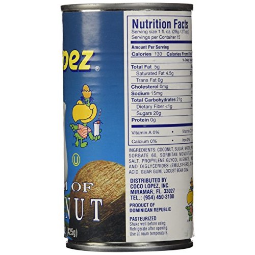 Coco Lopez - Real Cream Of Coconut - 15 Ounce Can - Original Fre Coco Lopez - Real Cream Of Coconut - 15 Ounce Can - Original Fre