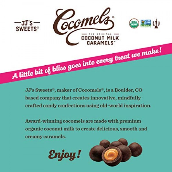 Cocomels Chocolate Sea Salt Caramel Bites, Organic Candy, Dairy
