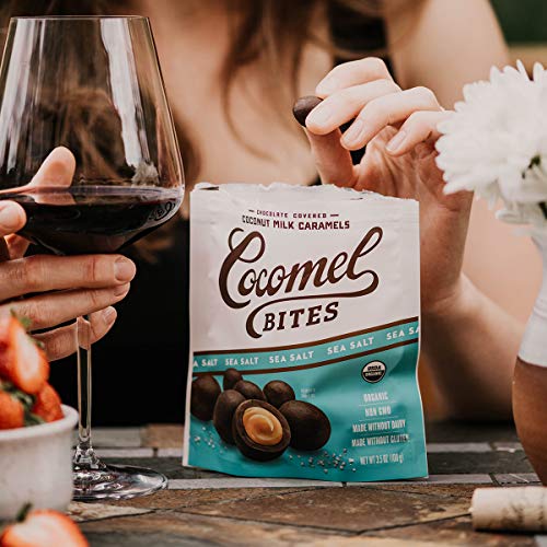 Cocomels Chocolate Sea Salt Caramel Bites, Organic Candy, Dairy