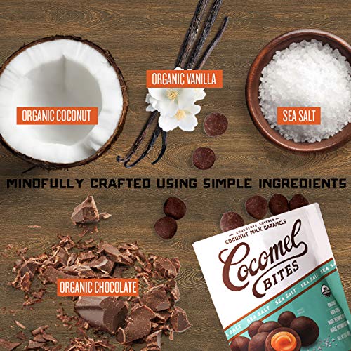 Cocomels Chocolate Sea Salt Caramel Bites, Organic Candy, Dairy