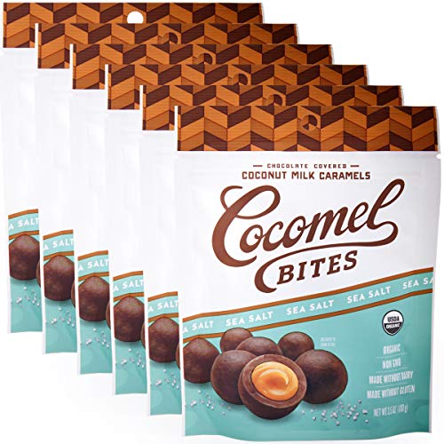 Cocomels Chocolate Sea Salt Caramel Bites, Organic Candy, Dairy