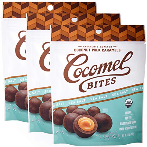 Cocomels Chocolate Sea Salt Caramel Bites, Organic Candy, Dairy