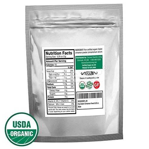 Organic Ceylon Cinnamon Powder, 8.8 Oz, True Cinnamon From Ceylo
