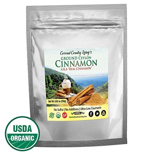 Organic Ceylon Cinnamon Powder, 8.8 Oz, True Cinnamon From Ceylo