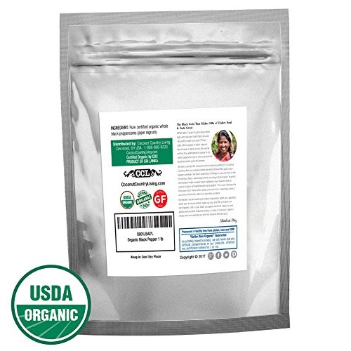 Organic Black Peppercorns Whole 1 Lb, Usda Organic Black Pepper