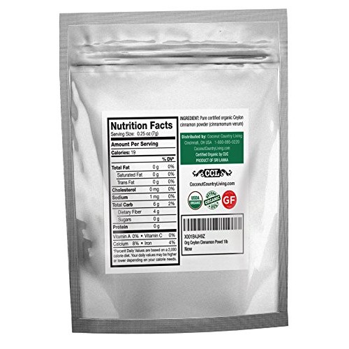 Organic Ceylon Cinnamon Powder Ground 1 Lb, Raw, True Cinnamon F