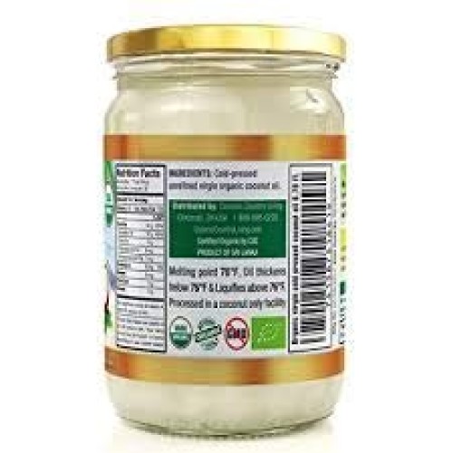 Organic Coconut Oil 16.91 Oz Extra Virgin Unrefined Cold Pressed